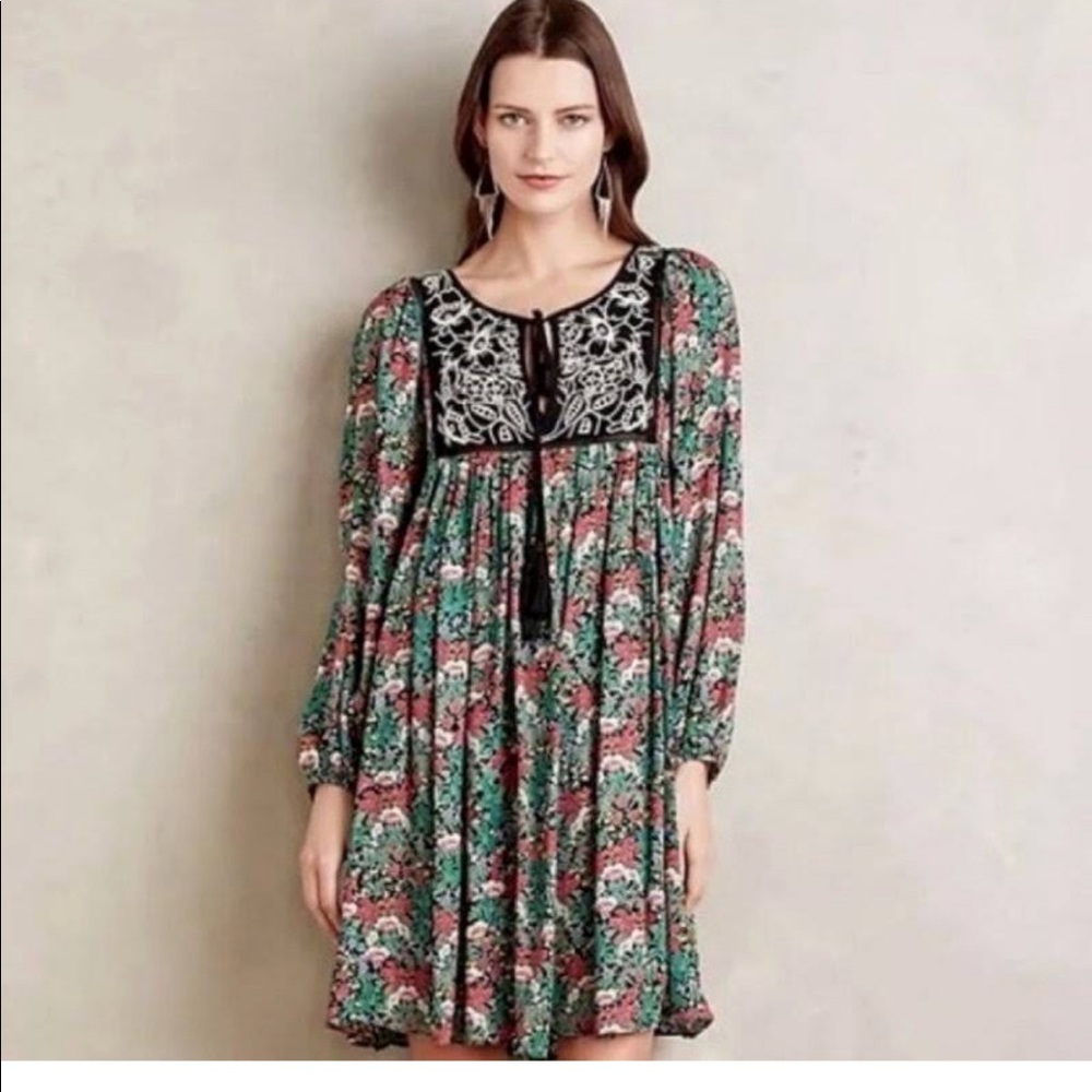 Anthropologie Floreat Ottava Peasant Dress Boho
